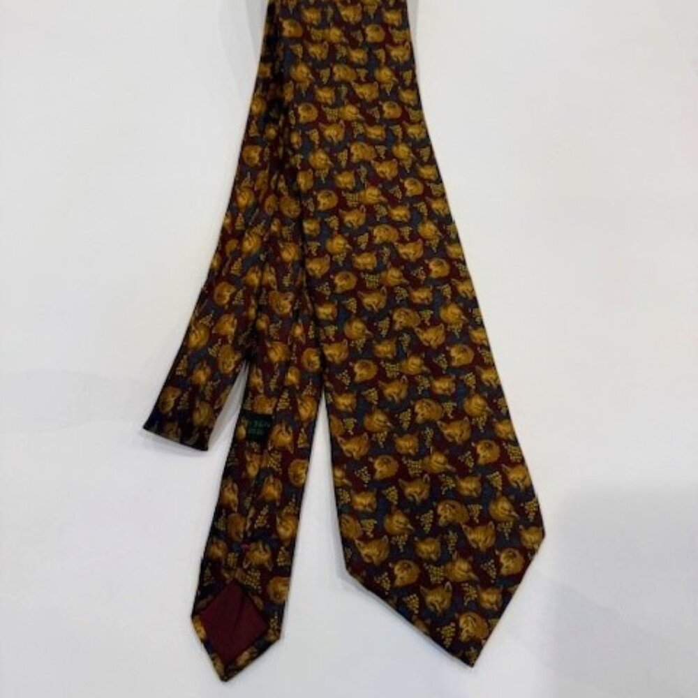 Vintage Bottega Veneta Men’s Fox Motif Tie